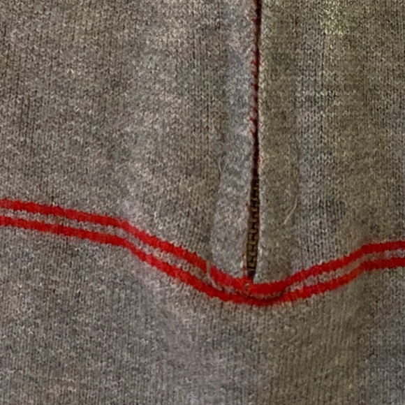 Women's Tahari Gray and Red Striped Sweater - Picture 4 of 12